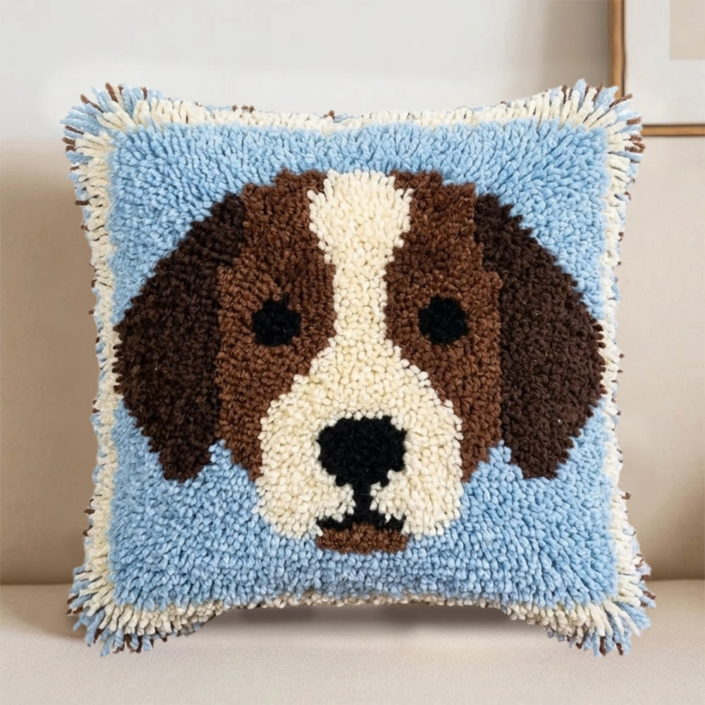 Rubbyoo Latch Hook Pillow Kit - Brown Puppy | Adorable Animal Home Decor | Perfect Gift For Dog Lovers - image 5