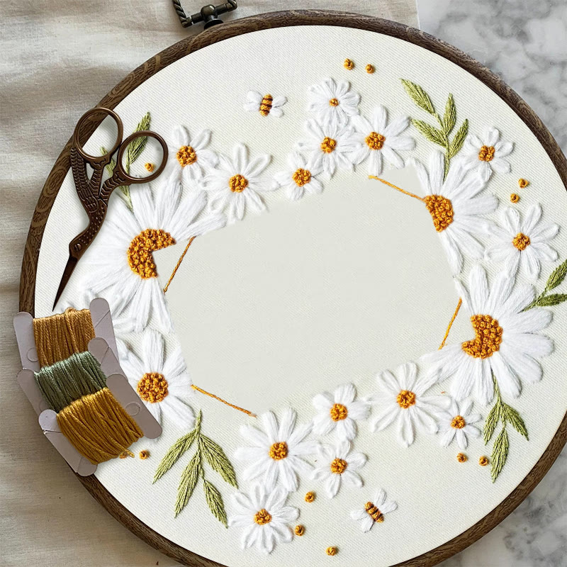 Rubbyoo Embroidery Photo Frame Kit - Attractive Daisy | Diy Floral Handicraft | Unique Art Decor - image 7