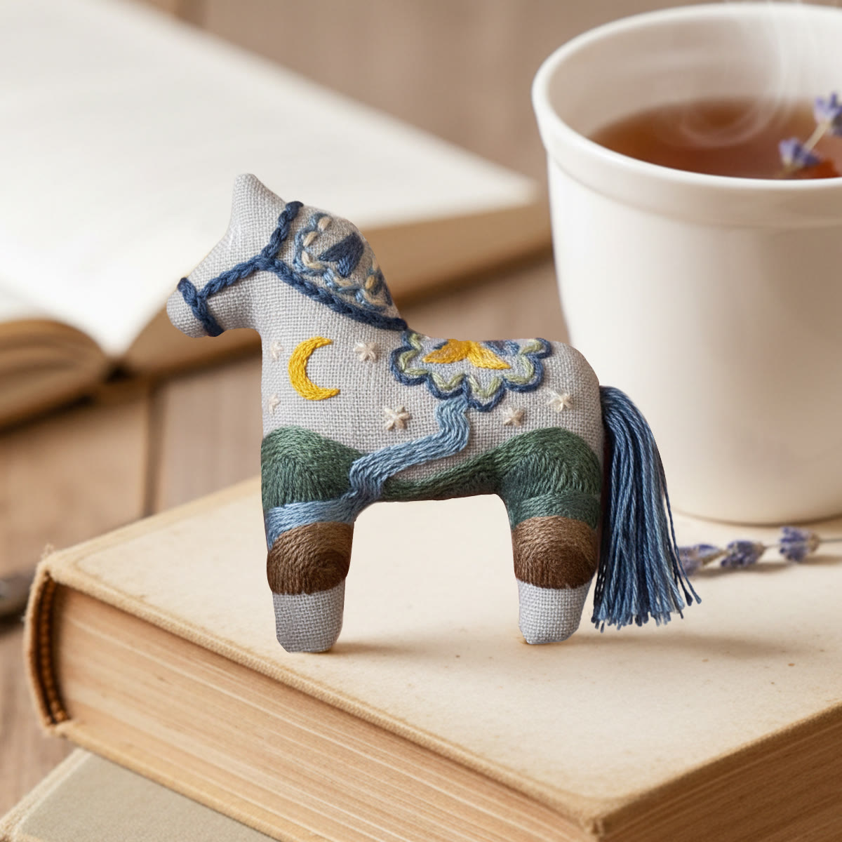 Rubbyoo Horse Embroidery Kit - Shining Night | Creative Landscape Craft | Diy Car Pendant - image 6