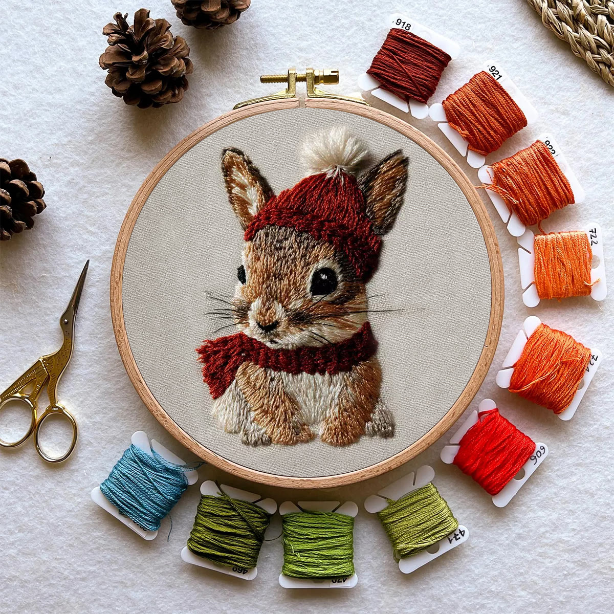 Rubbyoo Embroidery Kit - Christmas Bunny | Cute Animal Carft | Gift For Holiday Decor  - image 10