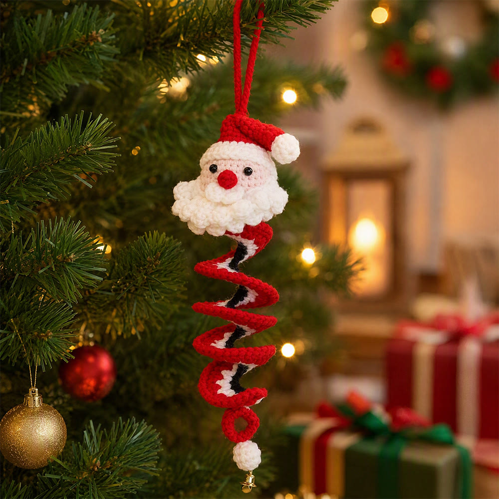 Rubbyoo Lovely Crochet Christmas Hanging Decor - Handmade Festive Door Hanger | Cute Holiday Room Accent  - Santa - image 2