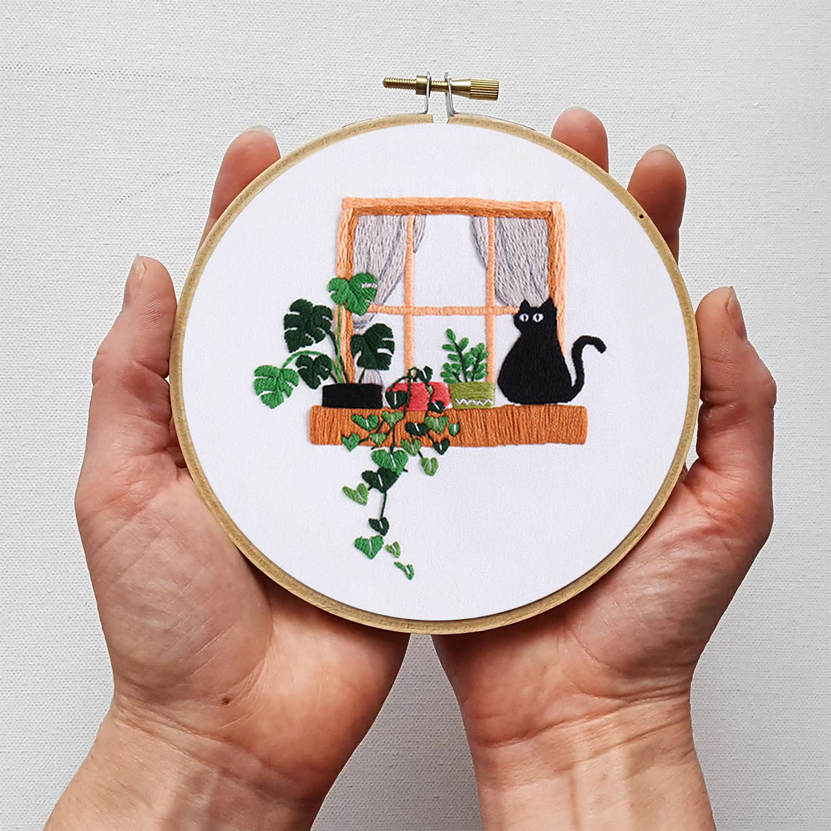 Rubbyoo Embroidery Kit- Black cat on the windowsill - image 5