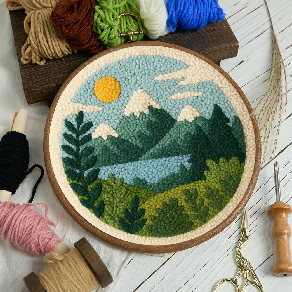 Sunny Mountain Lake Punch Needle Kit – Starter-level DIY Creation | Top Gifting Choice - image 12