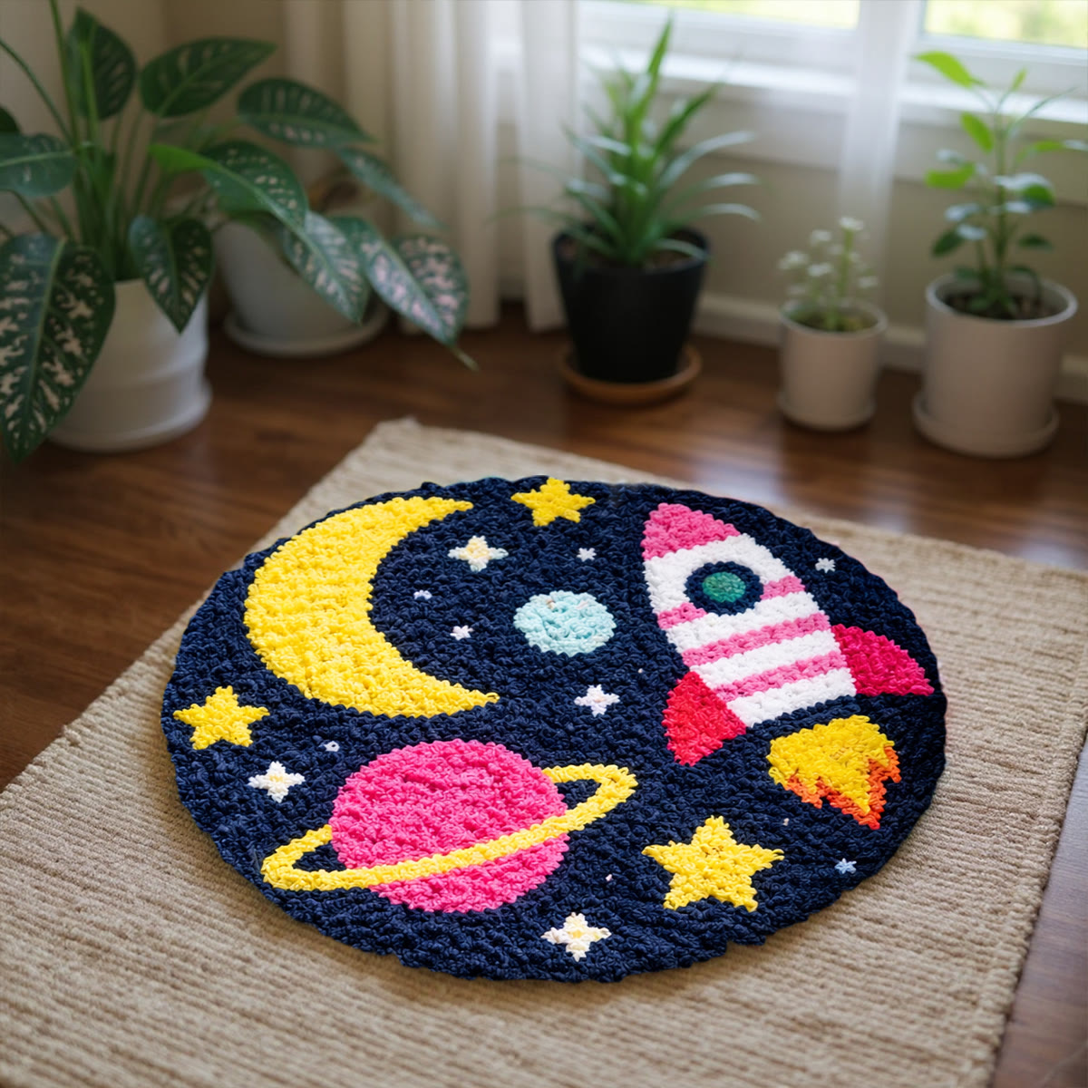 Rubbyoo Latch Hook Rug Kit - Universe | Carpet For Living Room | Diy Nursery Mat - image 8