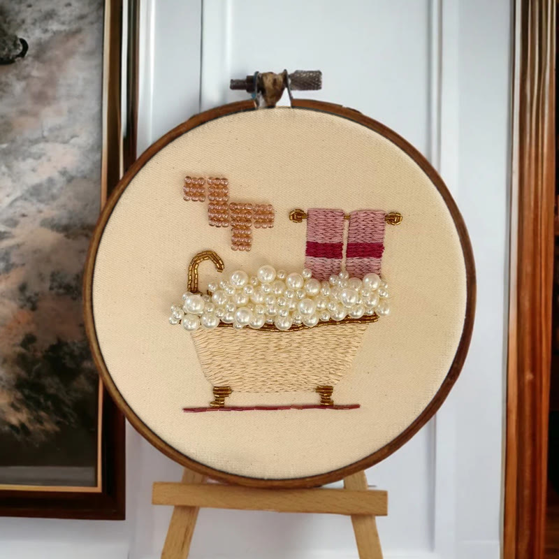 Rubbyoo Bead Embroidery Kit - Bubble Bath | Beginner Handmade Stitch | Creative Diy Needlework - image 7