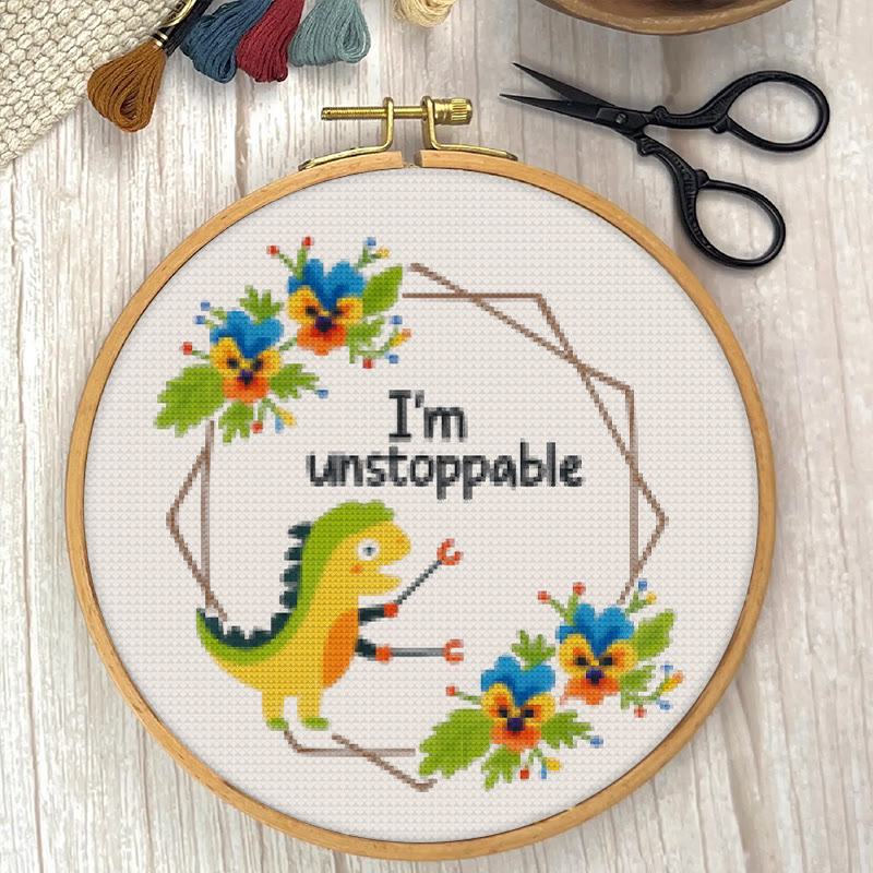 Cross Stitch Kit - Unstoppable Dinosaur | Creative Handmade Craft | Nice For Home Decor - image 6
