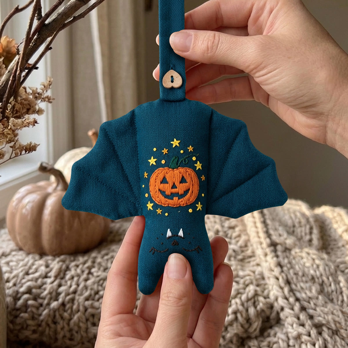 Rubbyoo Bat Embroidery Kit - Jack-o'-Lantern | Spooky Cute Gift | Halloween Tree Ornament - image 10