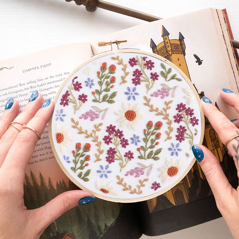 Rubbyoo Embroidery Kit - Blooming Flower | Floral Handmade Art | Easy Needle Craft - image 7