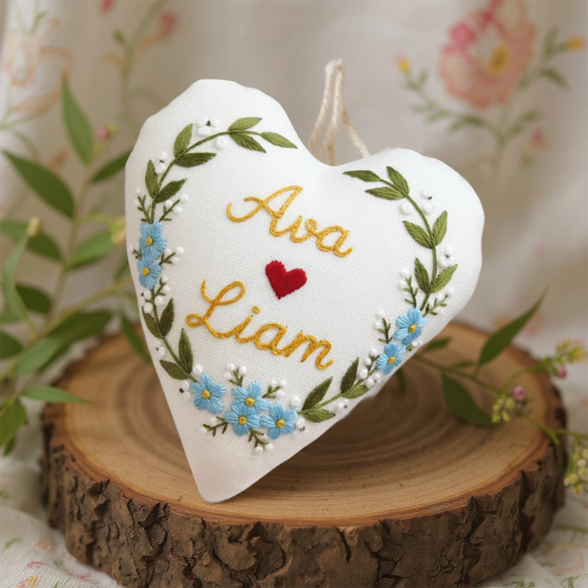 Rubbyoo Heart Embroidery Kit - Ava Liam Heart Blue Blossom | Beginner-easy Embroidery | Custom Decor Accent - image 4