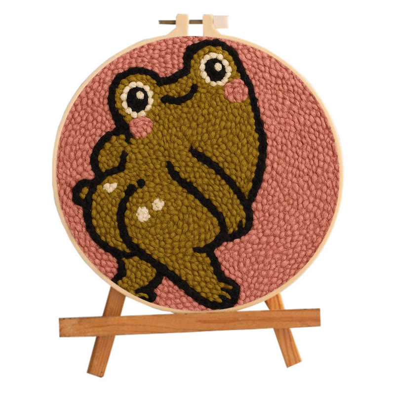  Cheeky Forg Punch Needle Kit - Cute Animal Decor | Handmade Art Craft  - image 10