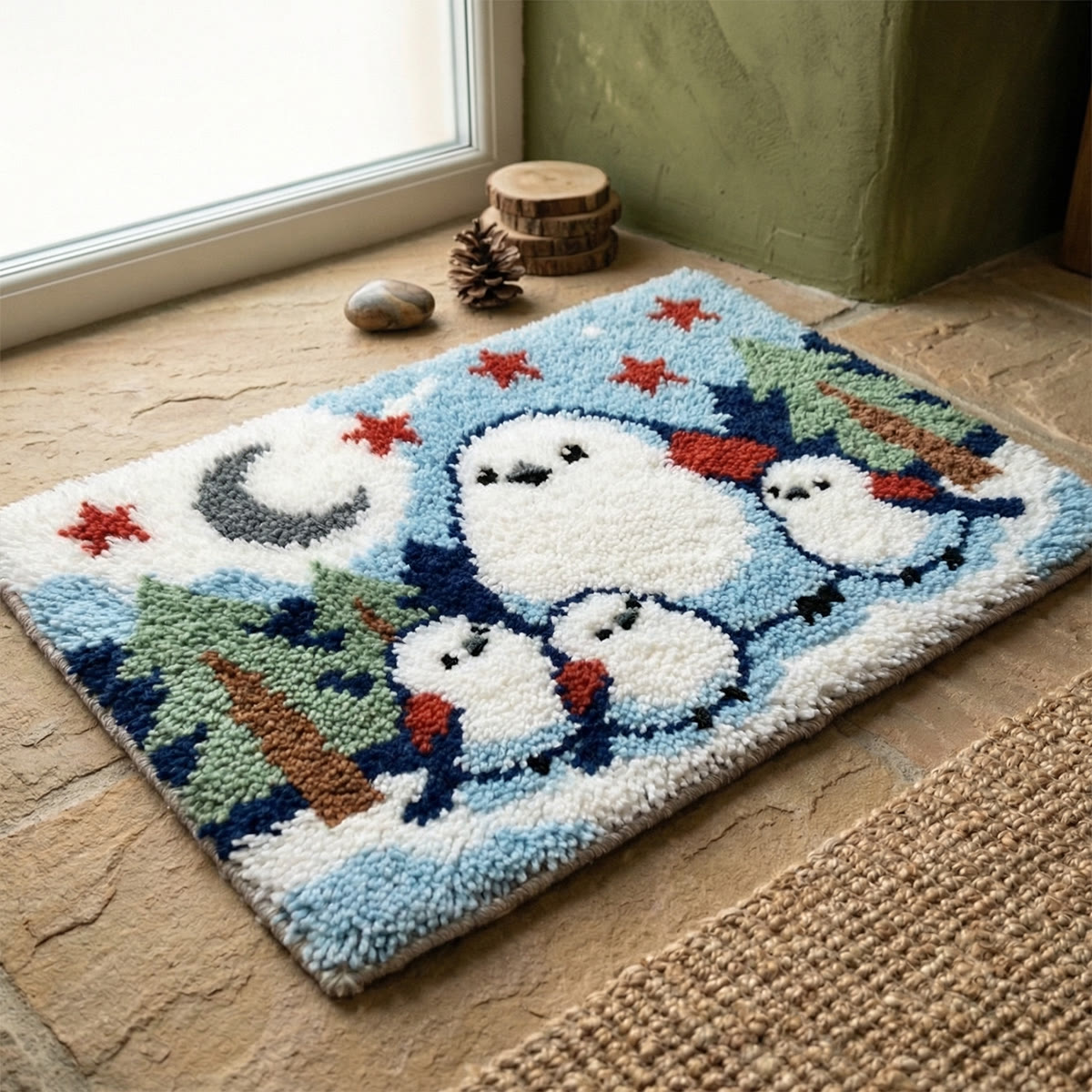 Rubbyoo Latch Hook Rug Kit - Birds Family | Animal Handmade Art | Nice Gift For Housewarming - image 5