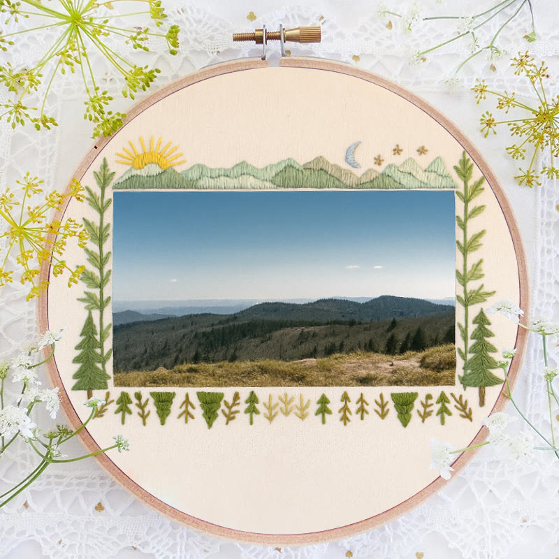 Rubbyoo Embroidery Photo Frame Kit - Mountain Range | Whimsy Handmade Needlework | Perfect Home Decor  - image 5