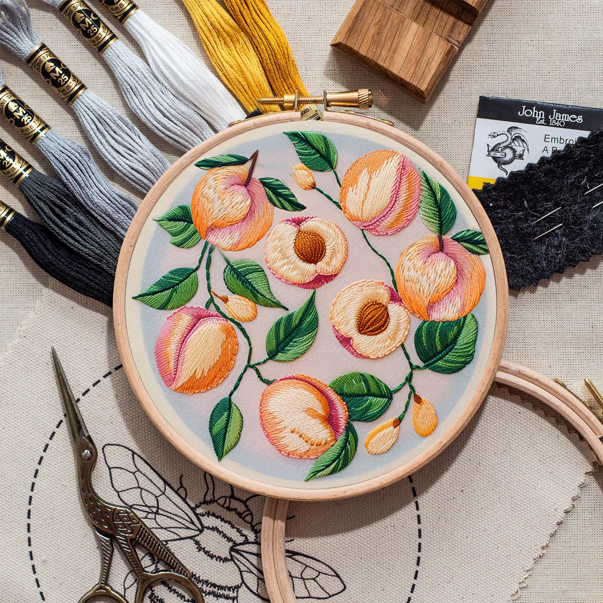 Rubbyoo Embroidery Kit-  Peach Petals - image 9