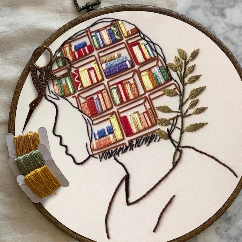 Rubbyoo Embroidery Kit - Book In Mind | Perfect Gifts For Book Lovers | Diy Bookshelf Ornament - image 6