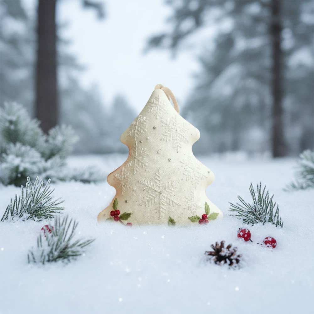 Rubbyoo Tree-shaped Embroidery Kit - Snowflake Design | Elegant Christmas Diy Project | Beautiful Holiday Accent - image 10