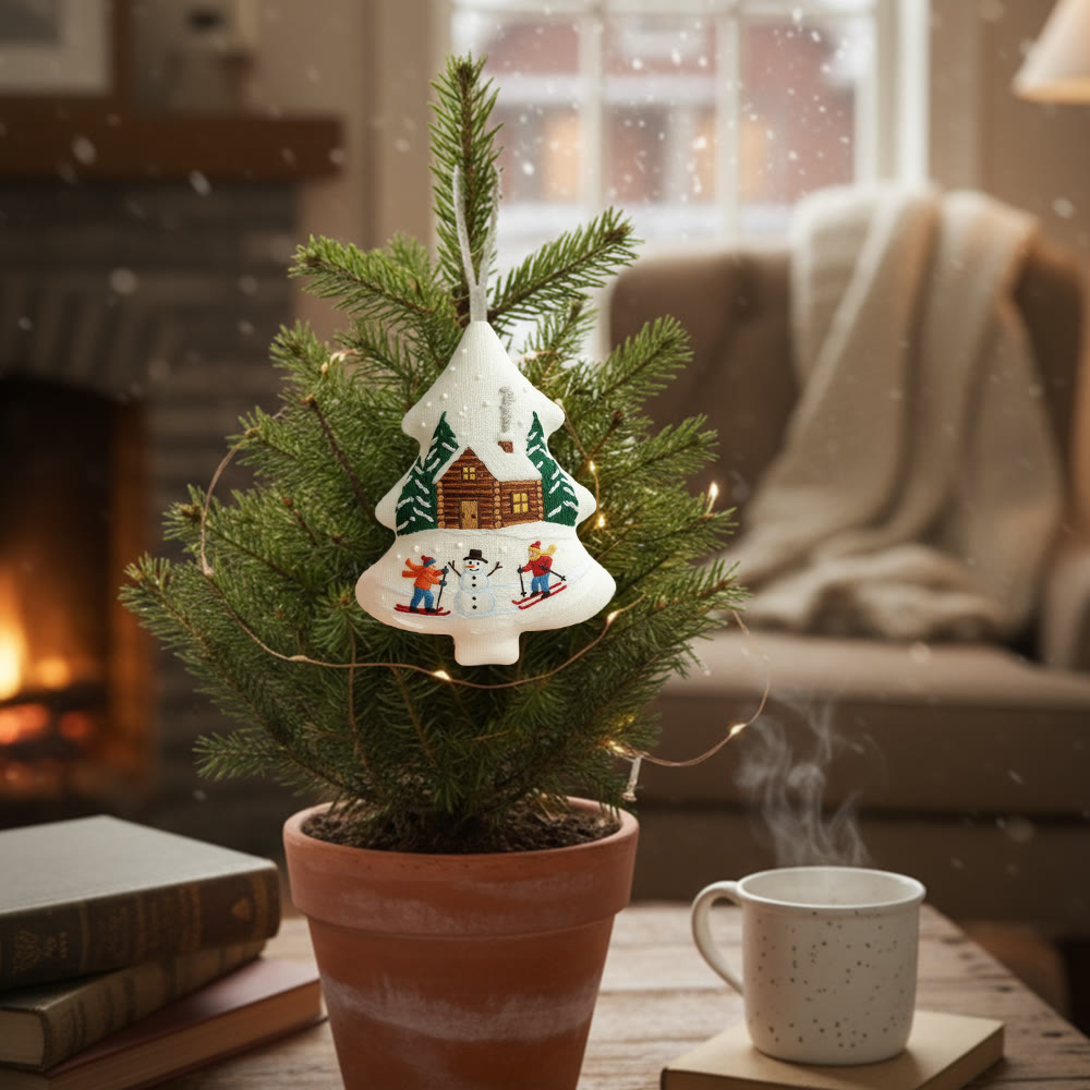 Rubbyoo Tree-shaped Embroidery Kit - Winter Skiing | Winter Handmade Craft | Nice Christmas Tree Hanging  - image 6