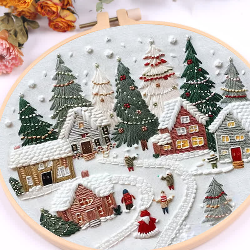 Rubbyoo Embroidery Kit - DIY Handmade Christmas Holiday Village Ornaments - image 9