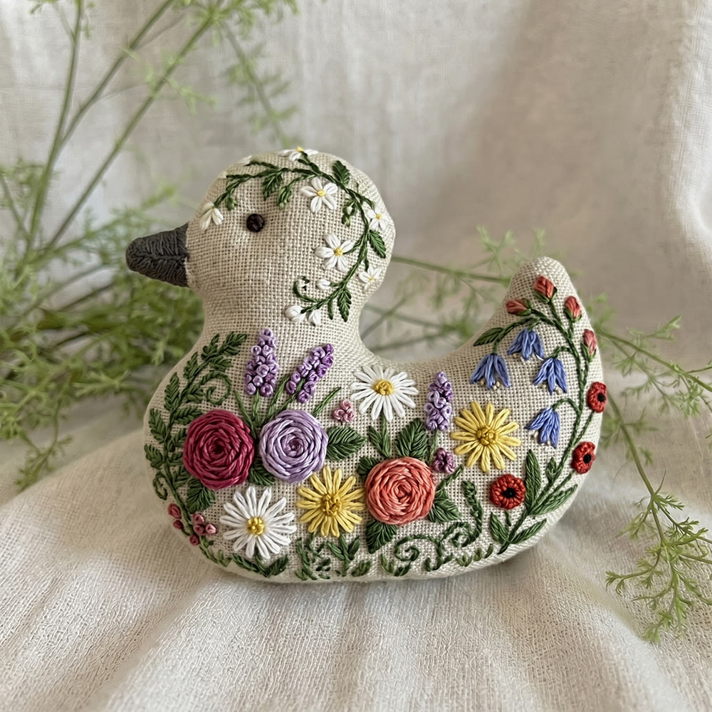 Rubbyoo Duck Embroidery Kit - Blooming Daisy & Rose | Unique Mother Gift Idea | Creative Handmade Art - image 6