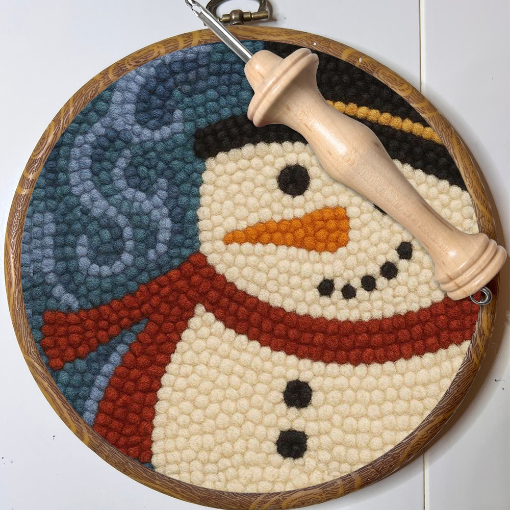 Christmas Snowman Punch Needle Kit - Diy Holiday Wall Decoration | Winter Yarn Craft - image 9