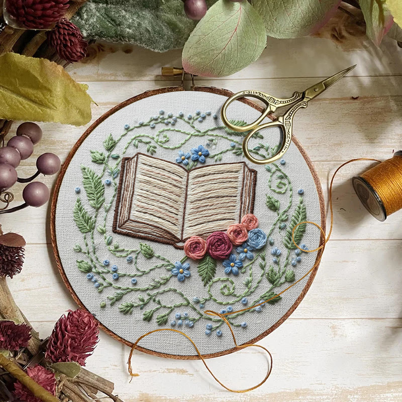 Rubbyoo Embroidery Kit - Blooming Book | Diy Hoop Art | Creative Home Ornament - image 8