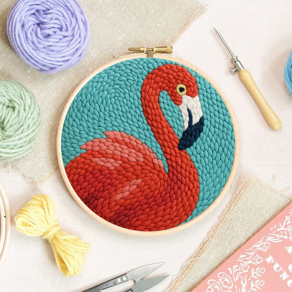 Flamingo Punch Needle Kit - Animal Handmade Craft  | Easy Needle Set For Child  - image 7
