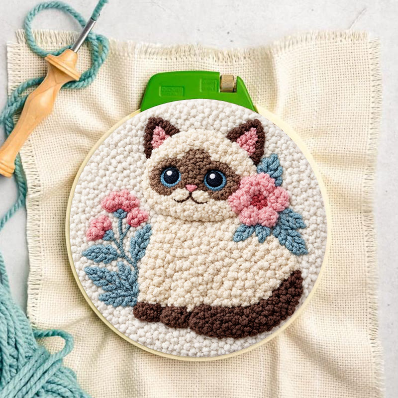 Blooming Fluffy Kitten Punch Needle Kit – Entry-Level DIY Starter | Fun Handcraft Creation - image 3