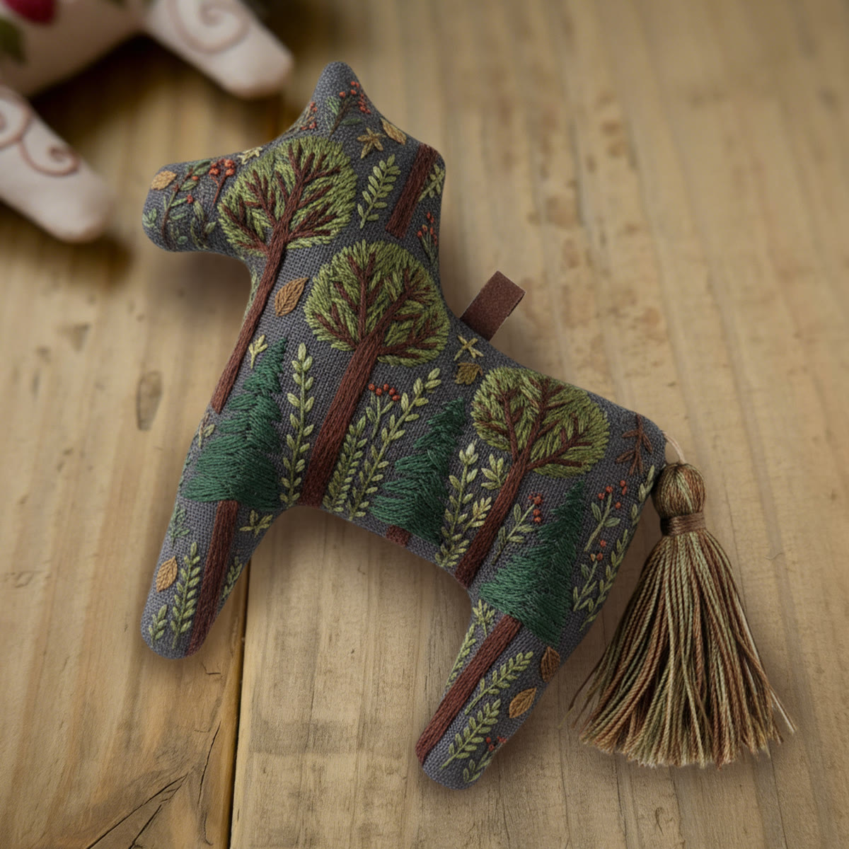 Rubbyoo Dala Horse Embroidery Kit - Green Forest | Handmade Gift | Whimsical Ornament  - image 6