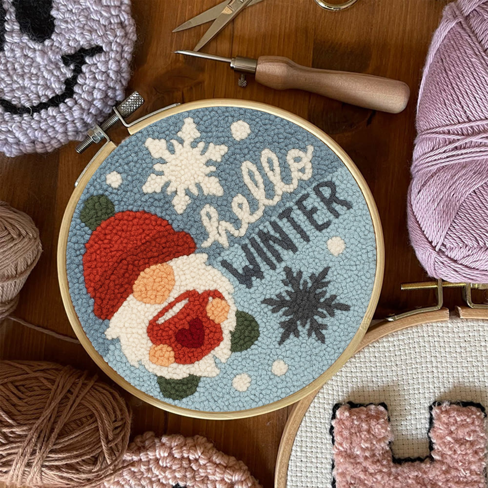 Winter Gnome Punch Needle Kit - Diy Christmas Handicraft | Unique Winter Decoration  - image 8