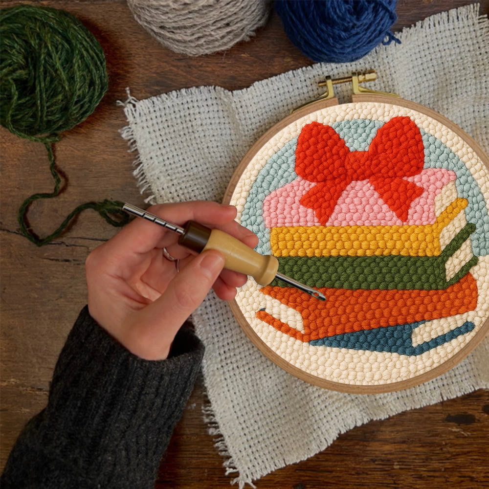 Vibrant Book Stack Punch Needle Kit – Newbie-friendly Craft | Top Gifting Pick - image 10