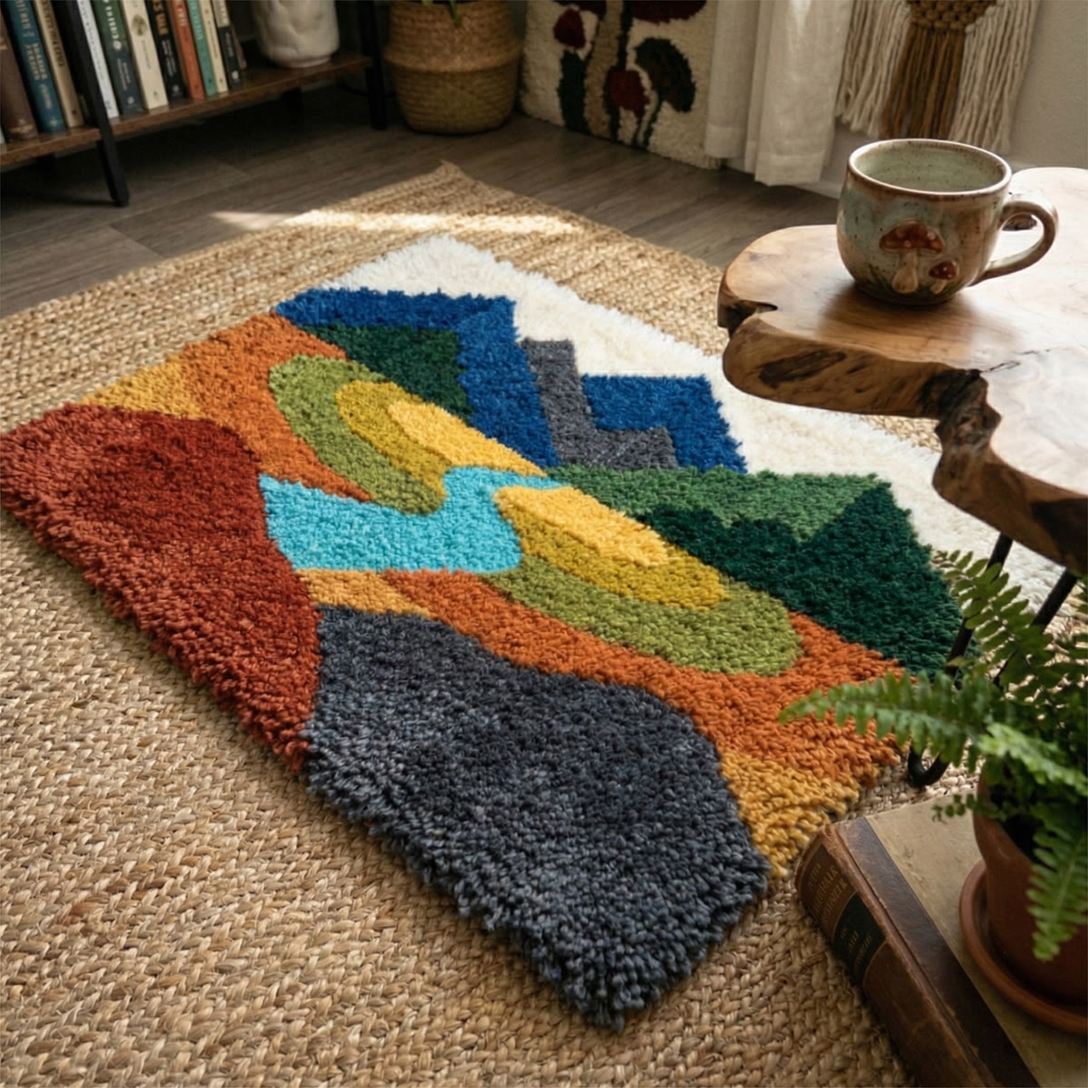 Rubbyoo Latch Hook Rug Kit - Mountain | Landscape Door Mat | Easy Handicraft For Beginner - image 6