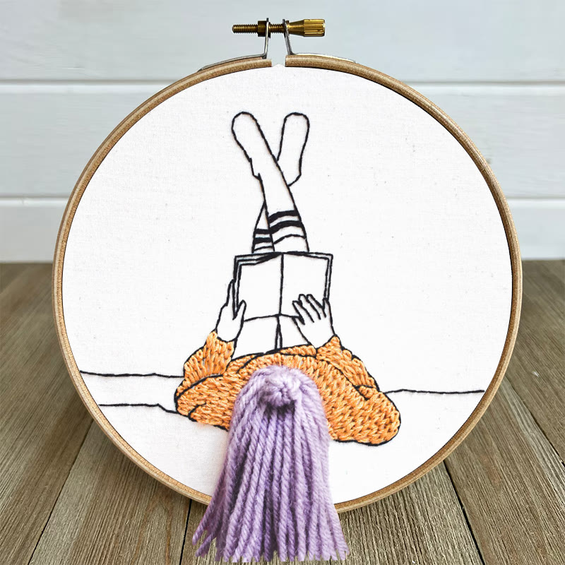 Rubbyoo Embroidery Kit - Reading Girl  | Creative Home Ornament | 3d Handmade Craft - image 4