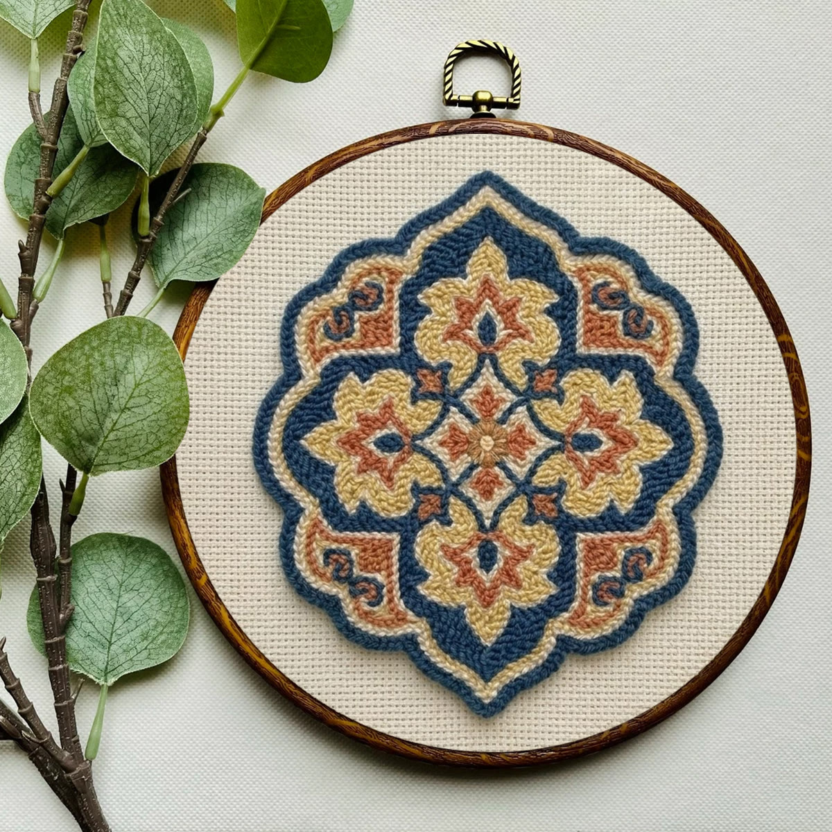 Boho Flowers Punch Needle Kit - Beginner-Friendly Sewing Project | Unique Rustic Coaster Kit - image 3