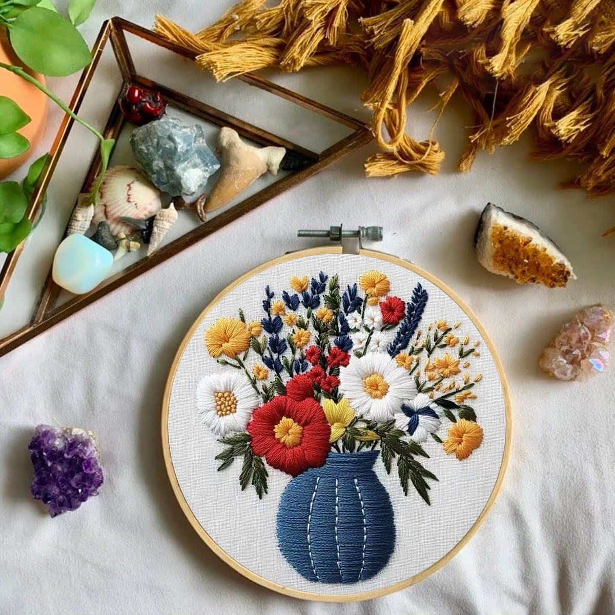 Rubbyoo Embroidery Kit - Bright Bouquet | Nice Desk Decor | Gift For Flower Lovers - image 8