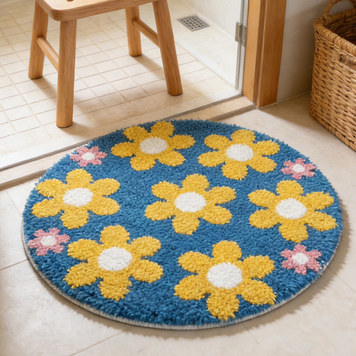 Rubbyoo Latch Hook Rug Kit - Yellow Flower | Charming Floral Craft | Diy Handmade Gift - image 5