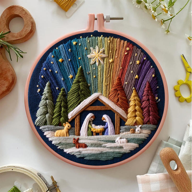 Rubbyoo Embroidery Kit - Nativity With Aurora | Stunning Christmas Gift | Precious Handmade Collection  - image 7