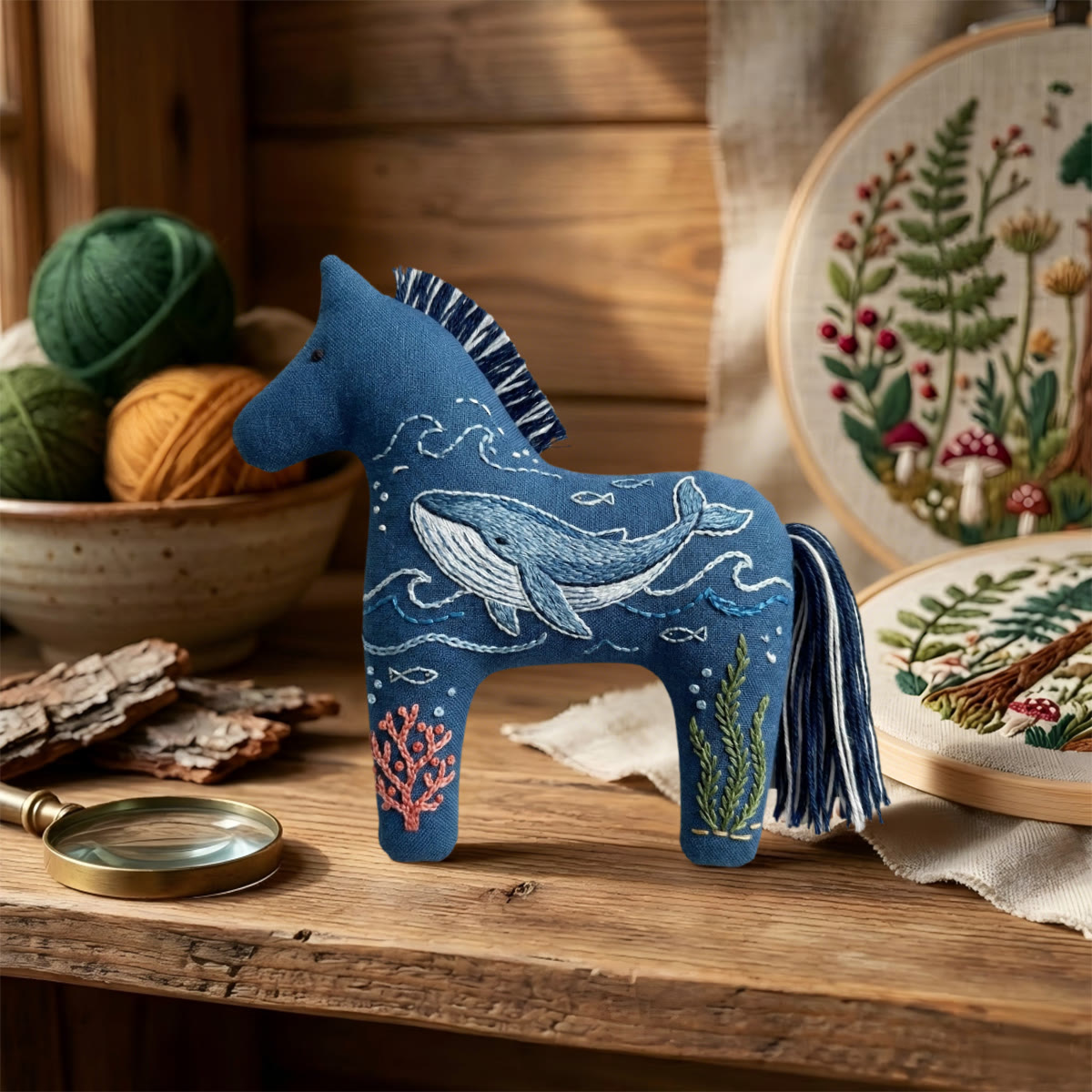 Rubbyoo Dala Horse Embroidery Kit - Blue Whale | Cute Birthday Gift For Kids | Restful Room Decor - image 6