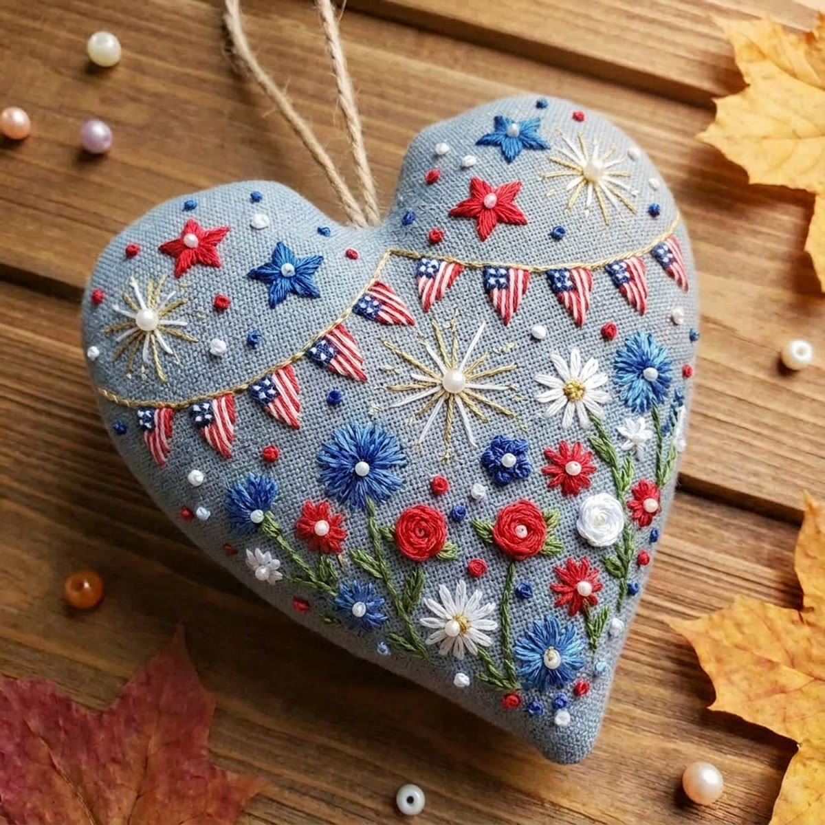 Rubbyoo Heart Embroidery Kit - Shining Day | Semiquincentennial Anniversary Pattern | Patriotic Present Choice - image 6