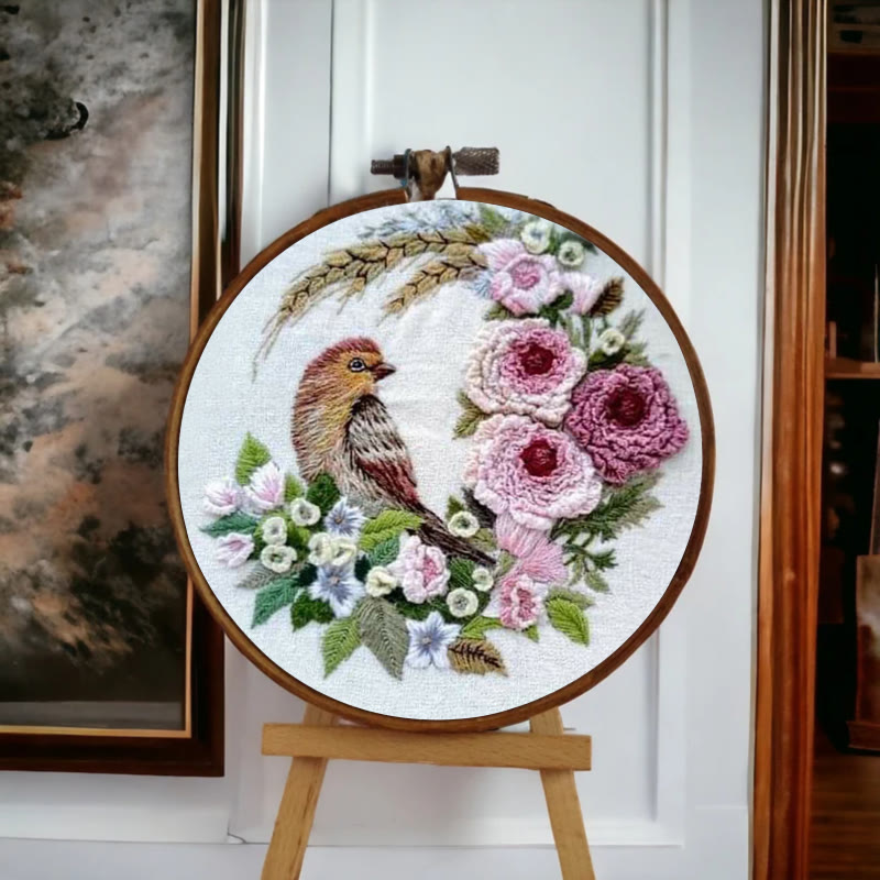 Rubbyoo Embroidery Kit - Stunning Birds With Flowers | Floral Needle Handicraft | Unique Gifts For Room Decor - image 6