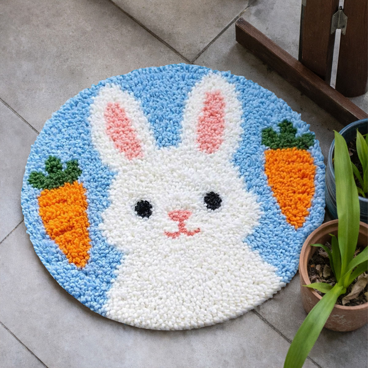 Rubbyoo Latch Hook Rug Kit - Bunny With Carrot | Home Floor Decoration | Perfect Holiday Gift  - image 7
