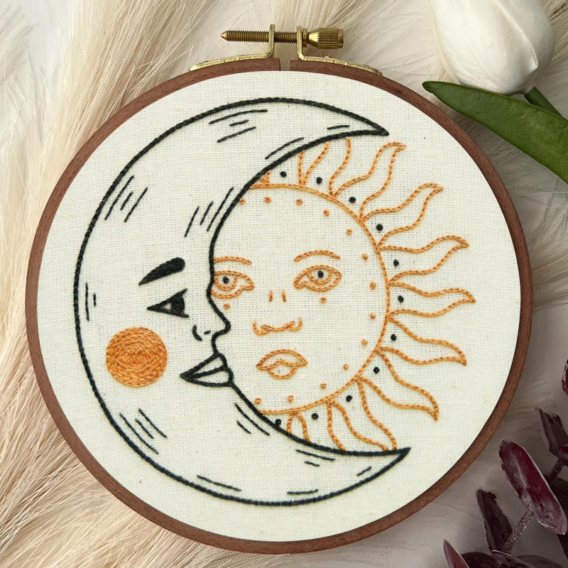 Rubbyoo Embroidery Kit - Crescent Moon And Sun | Mysterious Universe Craft | Diy Handmade Art - image 5
