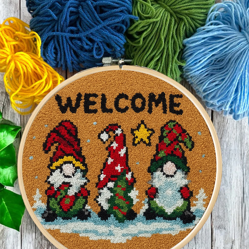 Christmas Gnome Welcome Punch Needle Kit - Holiday Craft | Festive Handmade Wall Decor - image 10