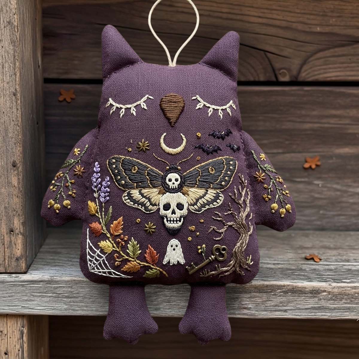 Rubbyoo Owl Embroidery Kit - Death's-head Hawkmoth | Gift For Goths | Hanging Wall Art  - image 4