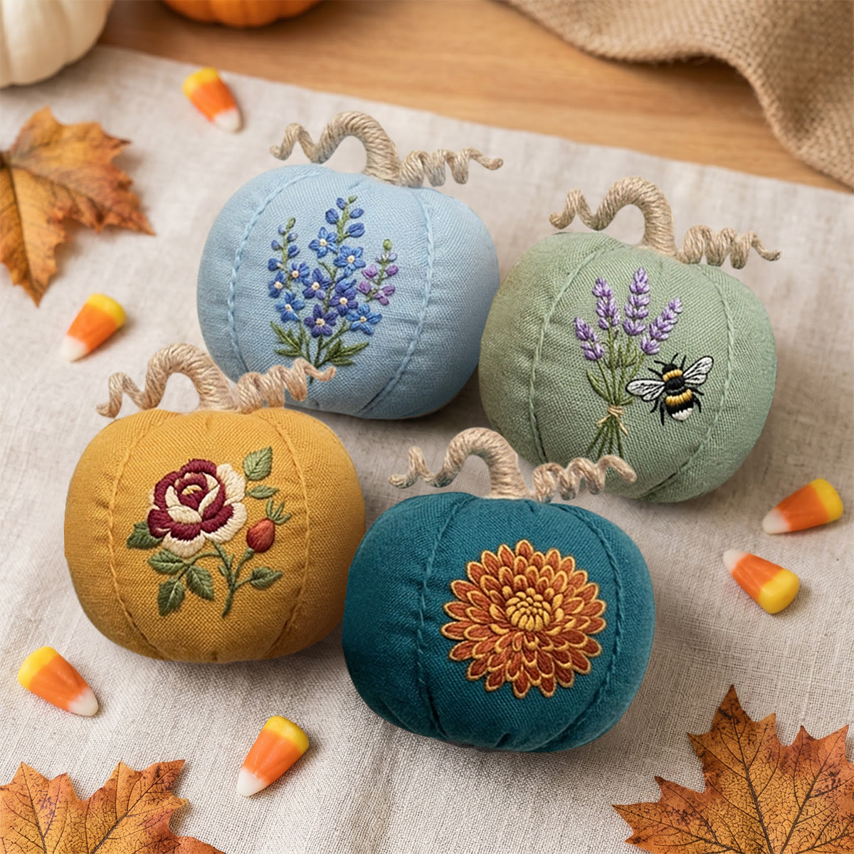 Rubbyoo Halloween Pumpkin Embroidery Kit -  Floral Song | Easy-to-do Hallowmas Style Decor | Elegant Flowers Vibe Gift For Her - image 12
