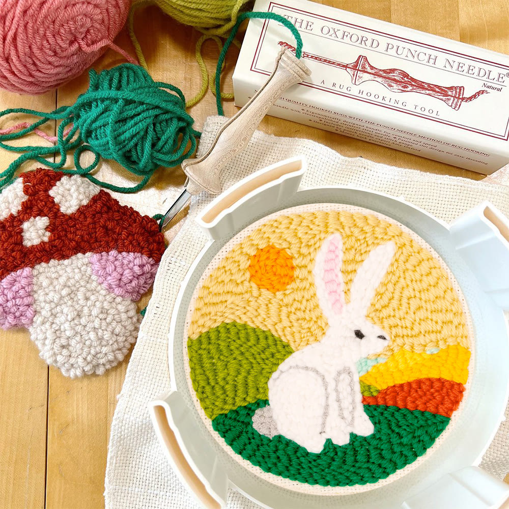 Sunny Meadow White Bunny Punch Needle Kit - Quick Craft | Springtime Highlight - image 12