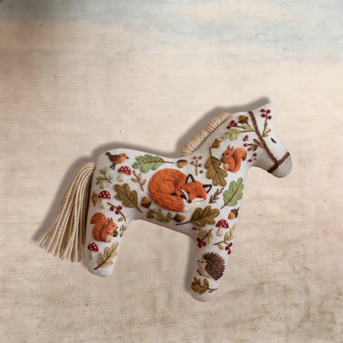 Rubbyoo Dala Horse Embroidery Kit - Cute Fox | Sewing Handmade Gift | Animals In Autumn Pendant - image 7