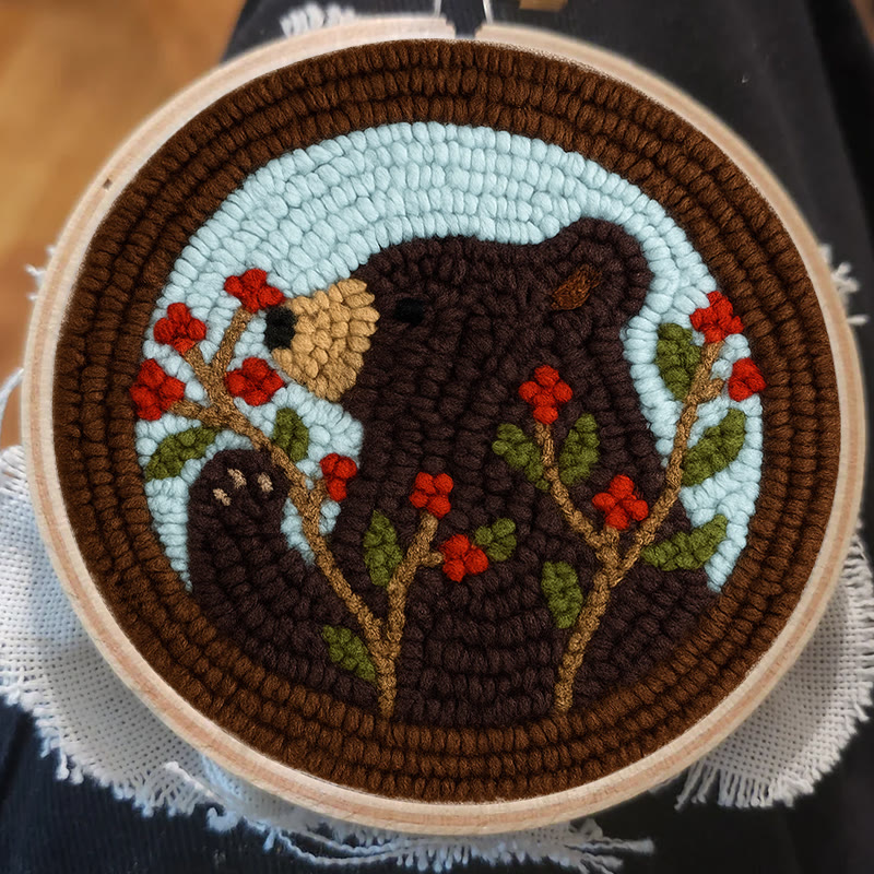 Brown Bear Punch Needle Kit - Adorable Animal Art | Handmade Gift For Decoration - image 7