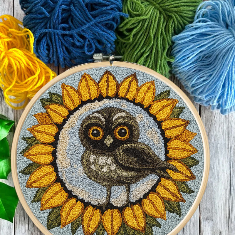  Sunflower Owl Punch Needle Kit - Floral Handmade Art | Creative Home Decor - image 10
