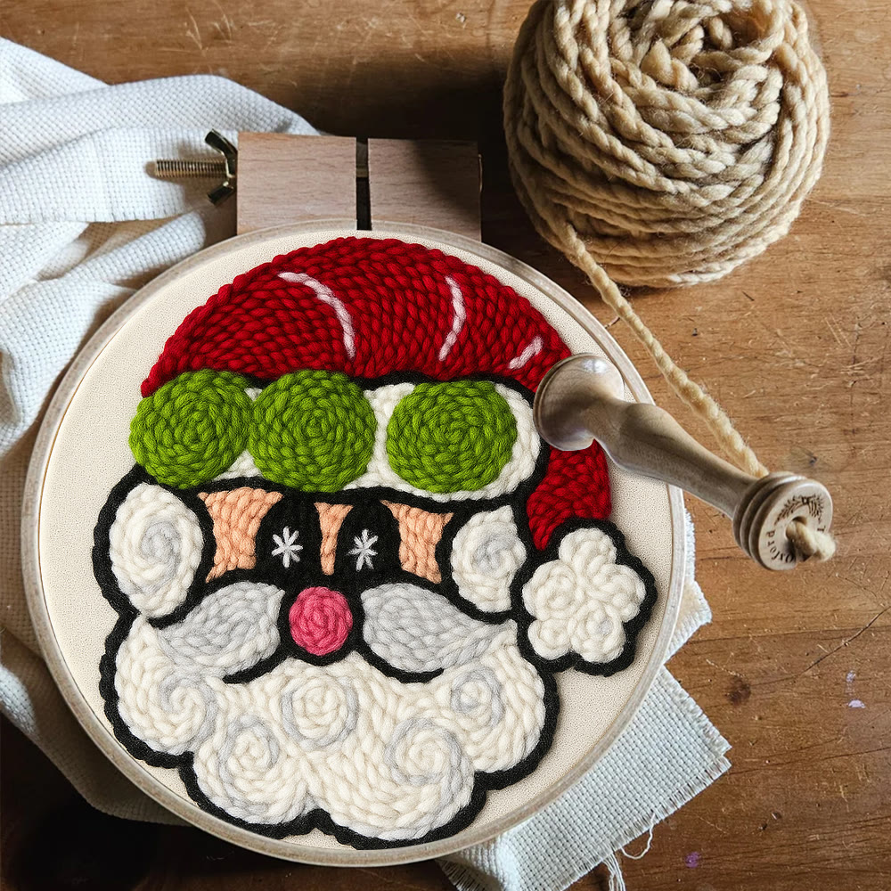  Santa Claus Punch Needle Kit - Adorable Christmas Craft | Perfect Handmade Holiday Gift - image 9