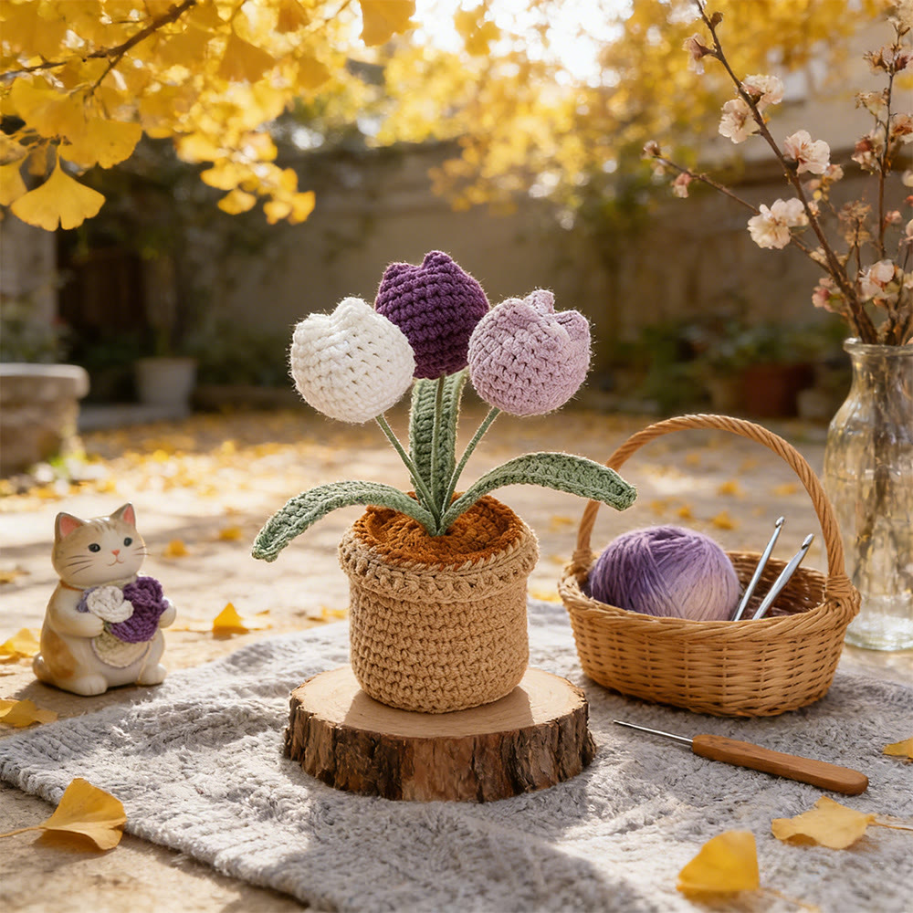 Smile And Love Flower Crochet - Cheerful Home Decor | Nice Gift Idea  - Tulip C - image 5