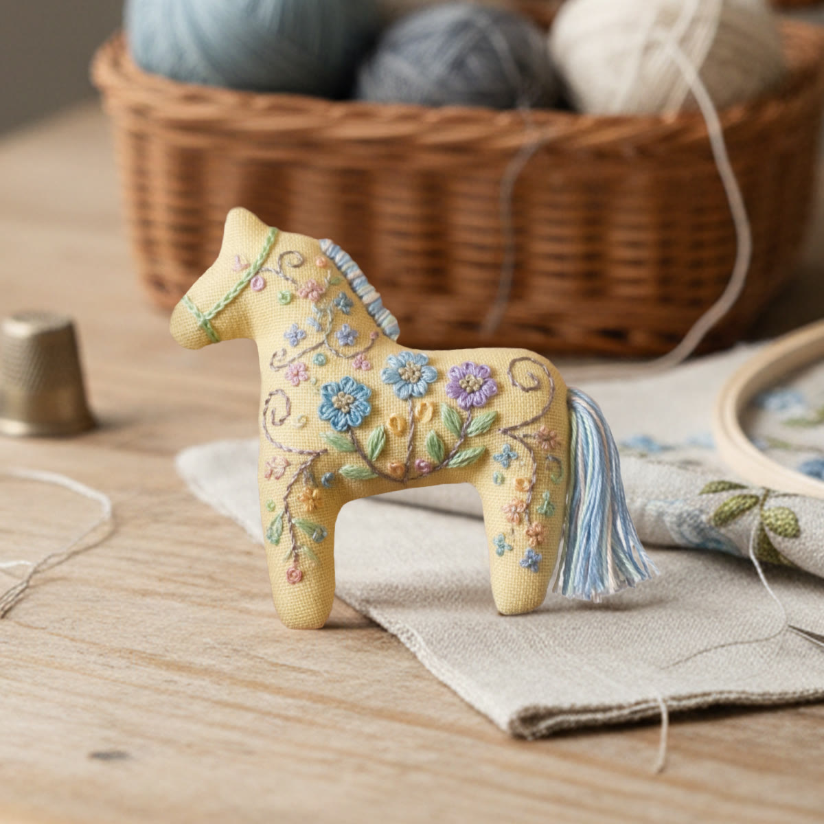 Rubbyoo Horse Embroidery Kit - Blue And Purple Flower | Nice Birthday Gift | Diy Stitch Art - image 5